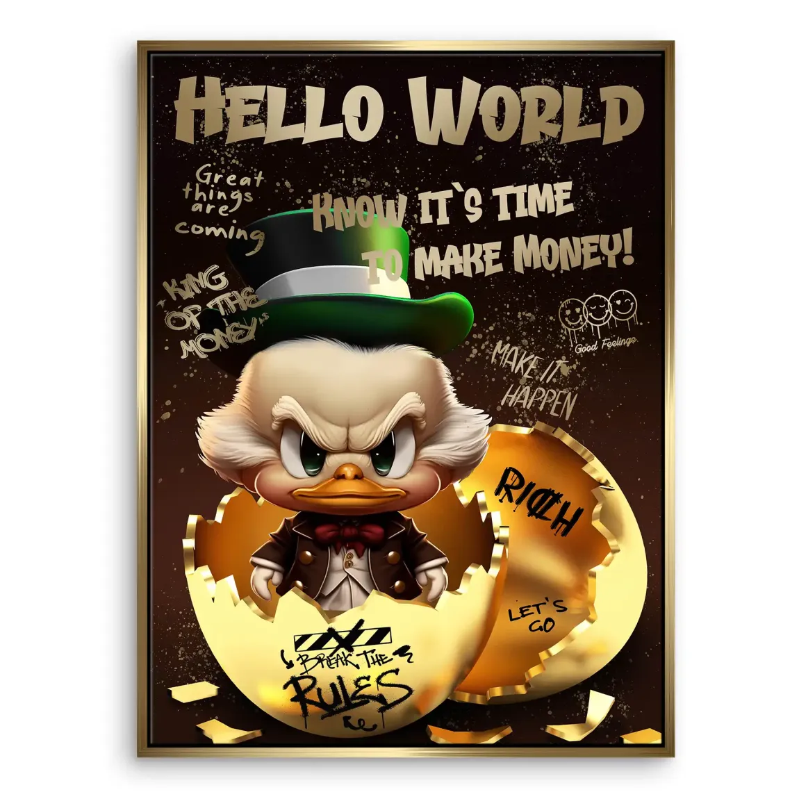 Money Master Dagobert Duck Leinwand Bild