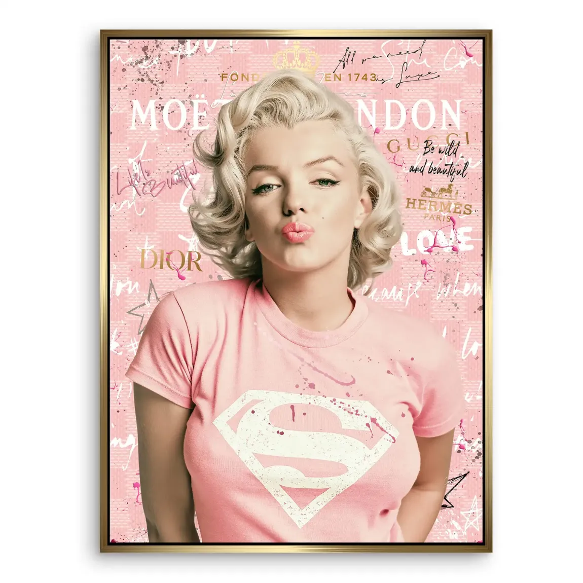 Marilyn Monroe Superman Leinwand Bild