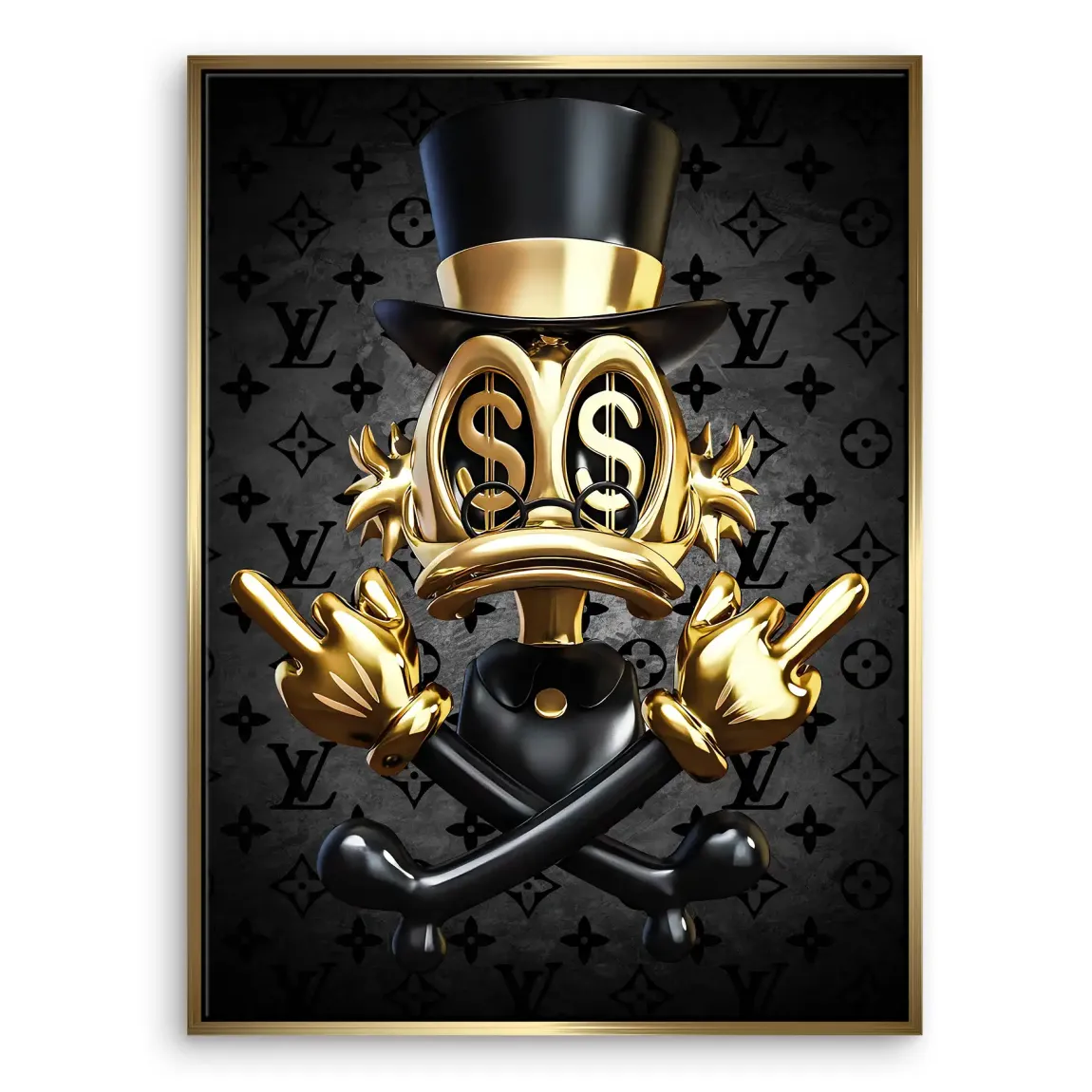 Money Skull Duck Leinwand Bild