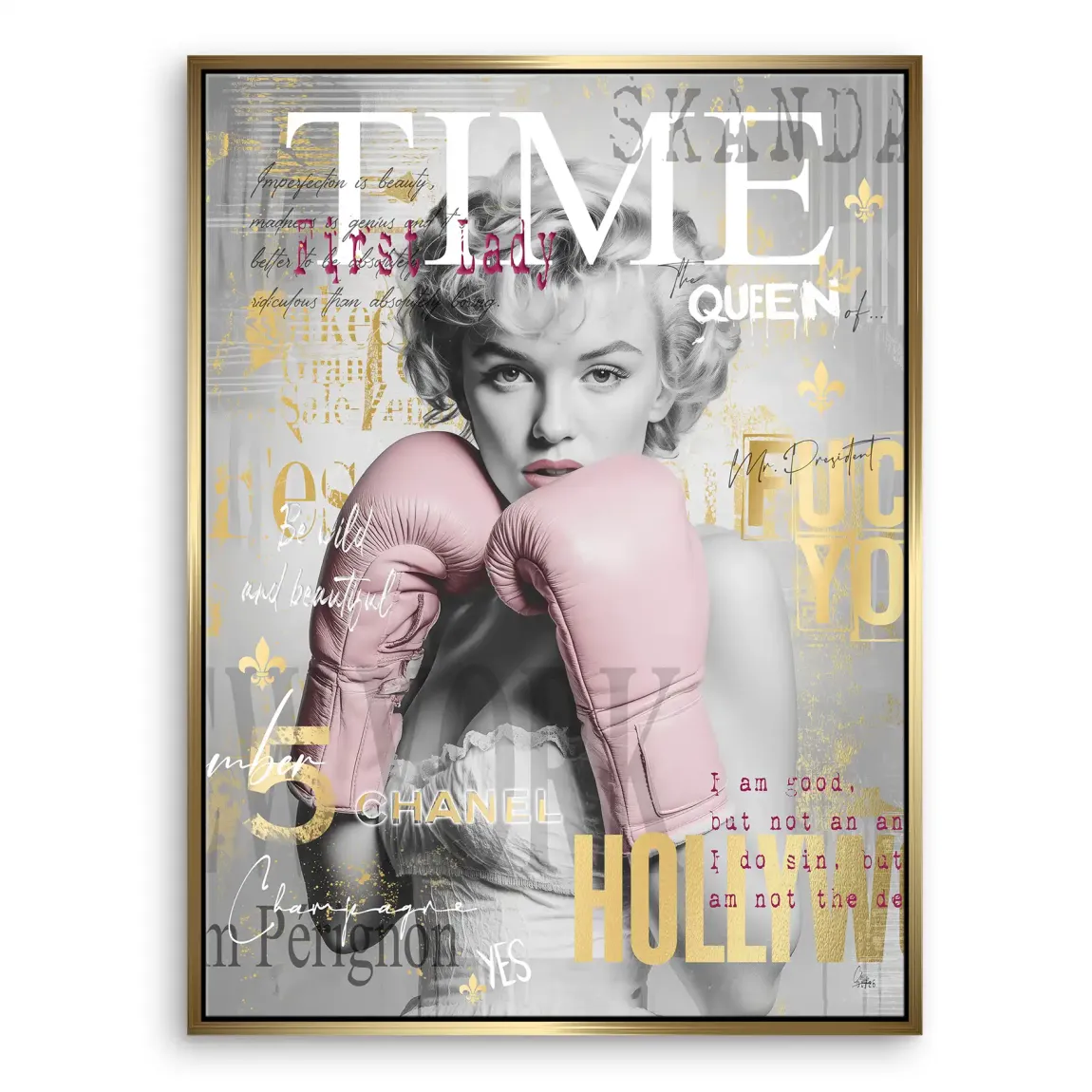 Marilyn Monroe Champ Pop Art Leinwand Bild