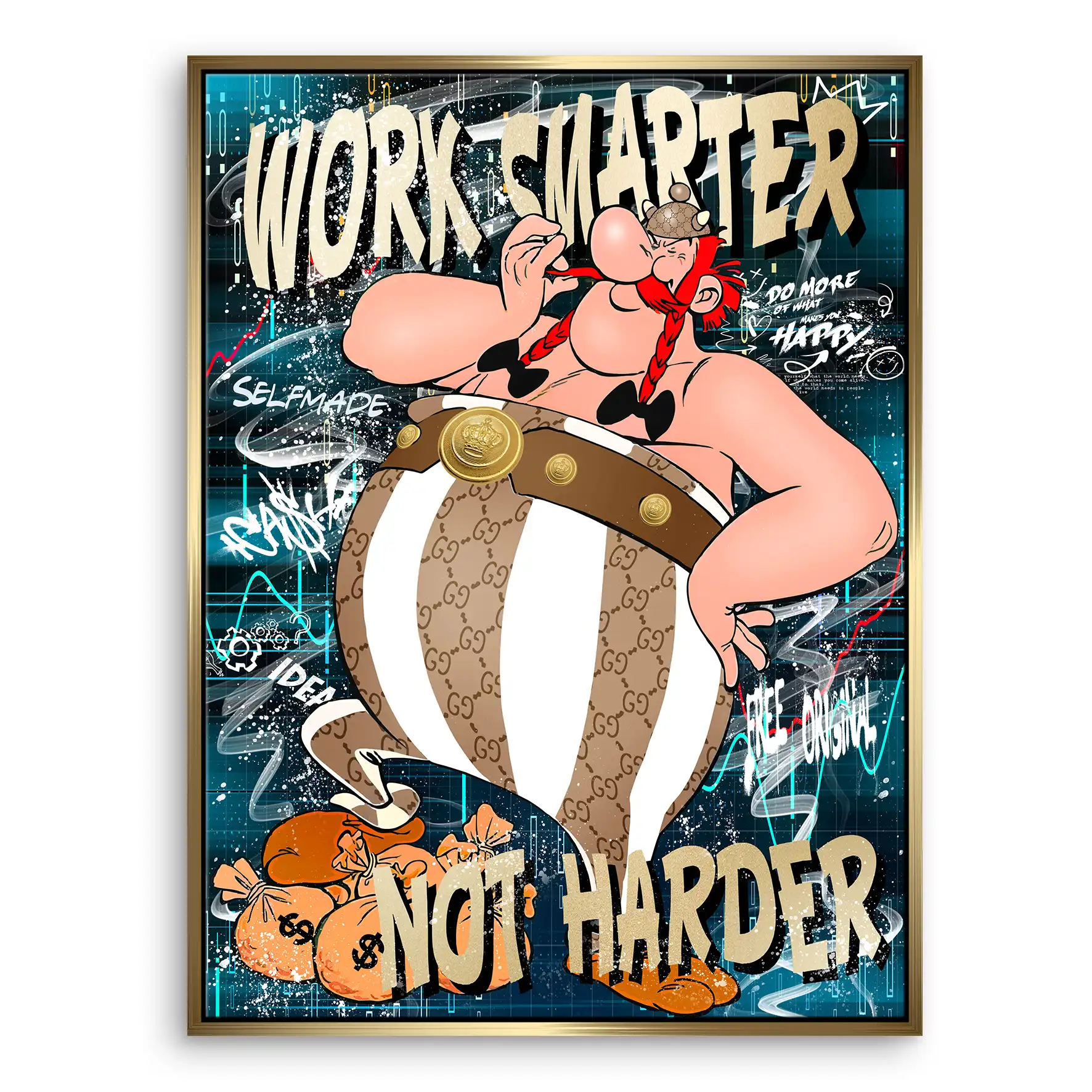 Obelix Work Smarter Leinwand Bild INGALERIE