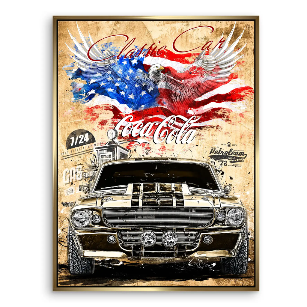 Ford Mustang Pop Art Retro Style Leinwand Bild INGALERIE