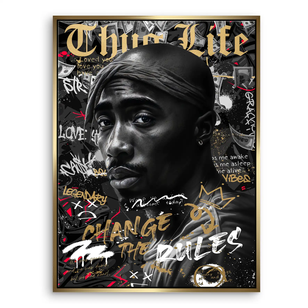 Pop Art Tupac Thug Life Leinwand Bild INGALERIE