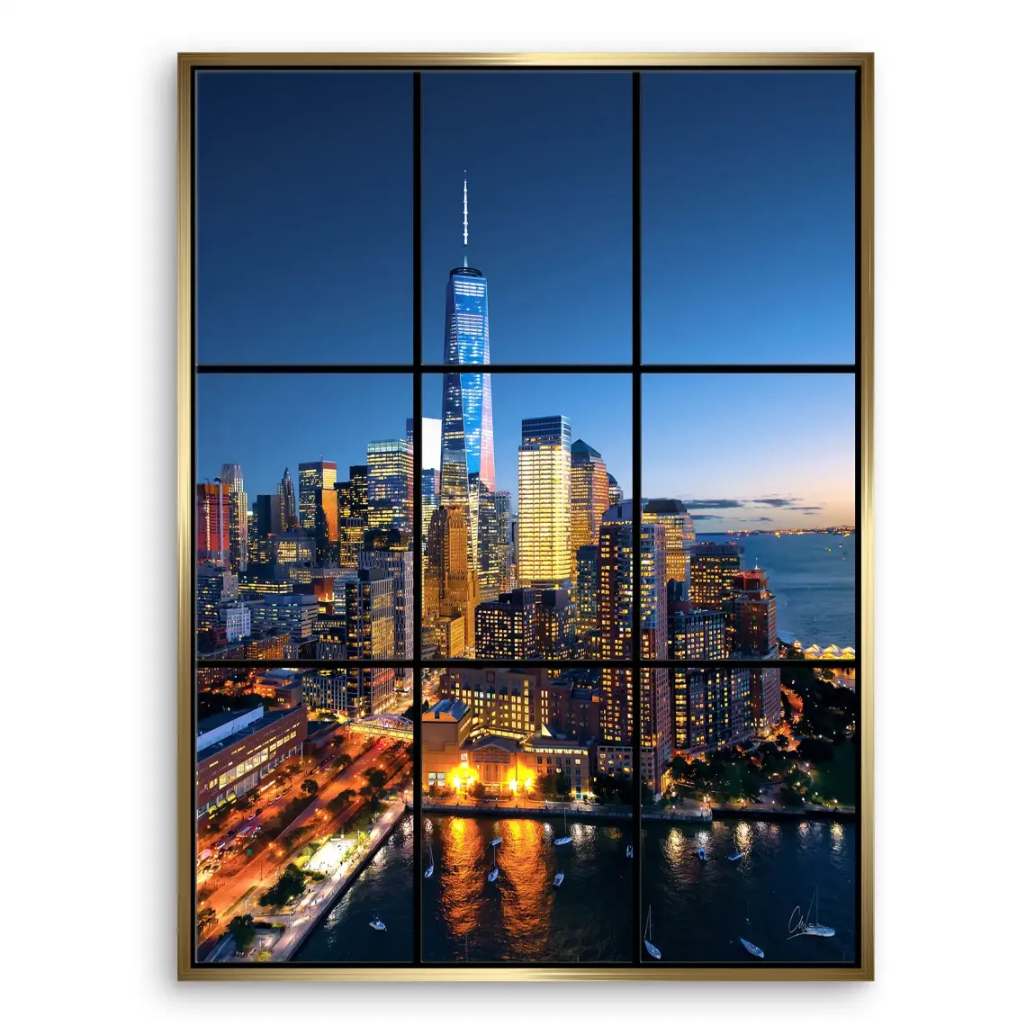 Skyline Lights New York Leinwand Bild