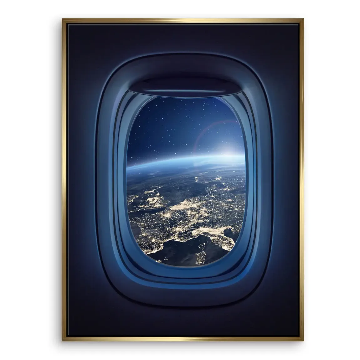 Flugzeugfenster Orbit Leinwand Bild