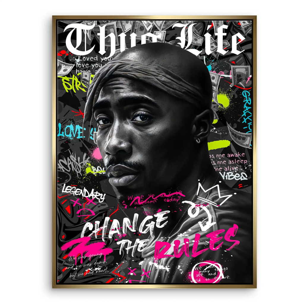 Pop Art Tupac Rules Leinwand Bild INGALERIE