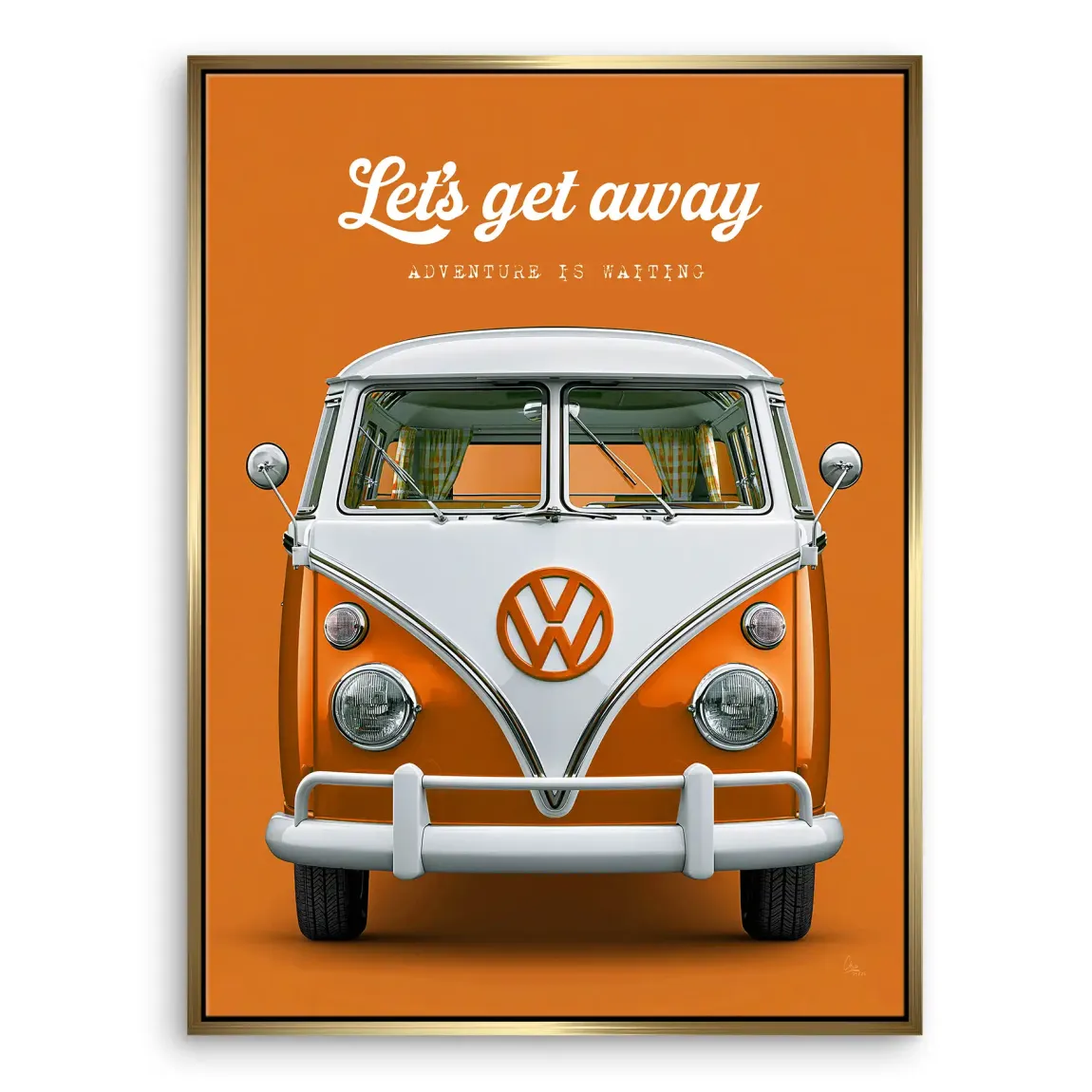 Orange VW Bulli Leinwand Bild