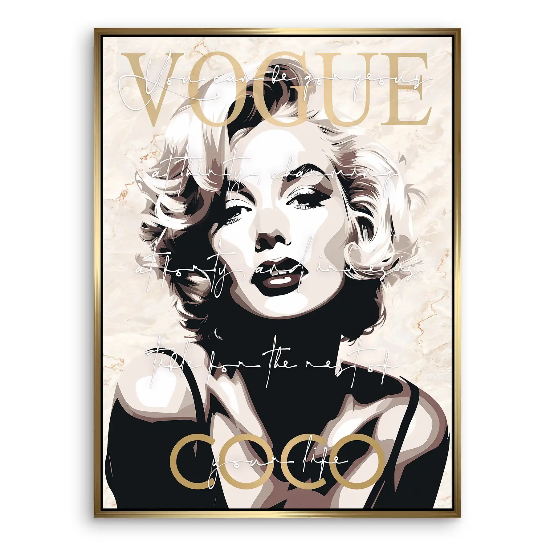 Marilyn Monroe Vogue Coco Leinwand Bild INGALERIE