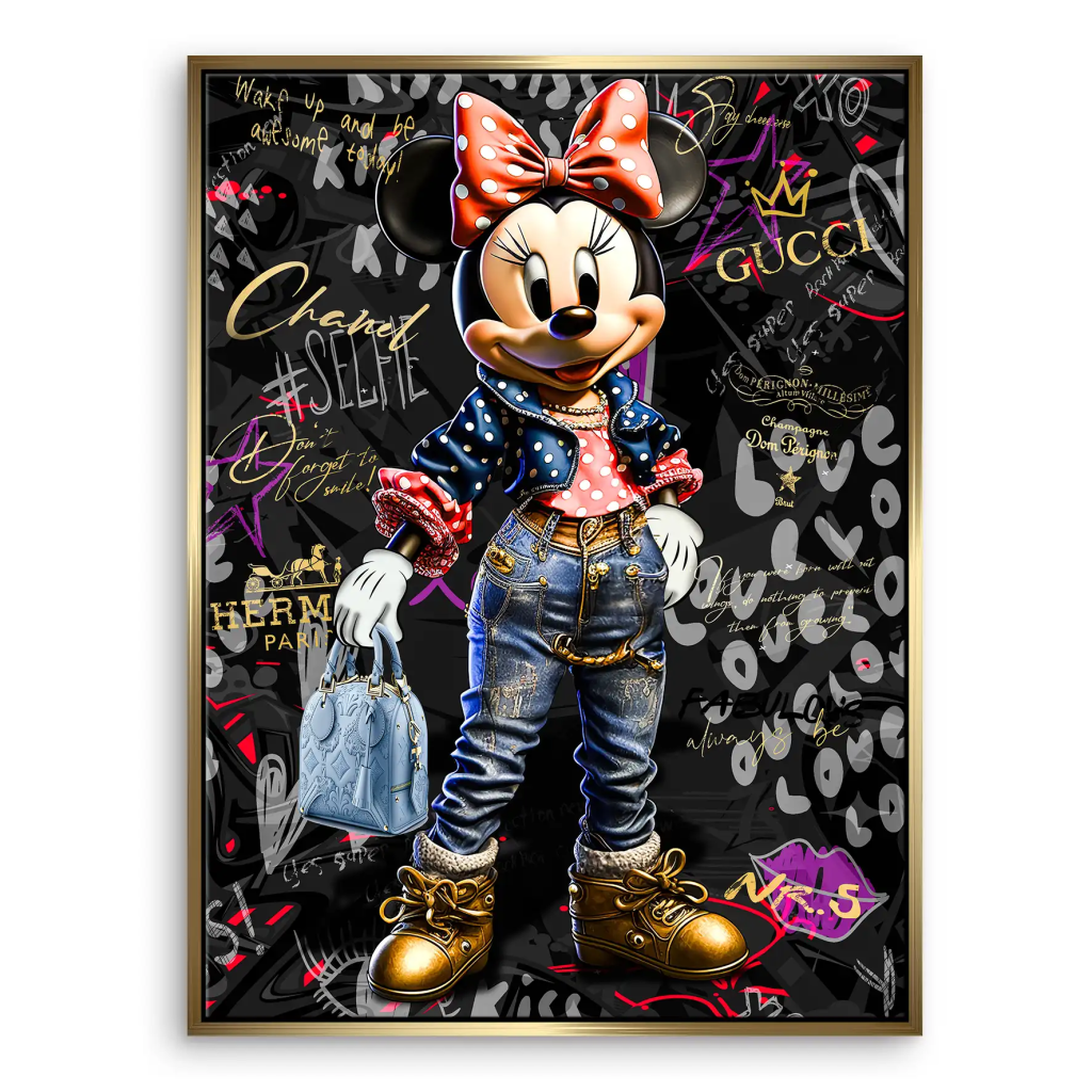 Minnie Maus Street Art Style Style Leinwand Bild INGALERIE