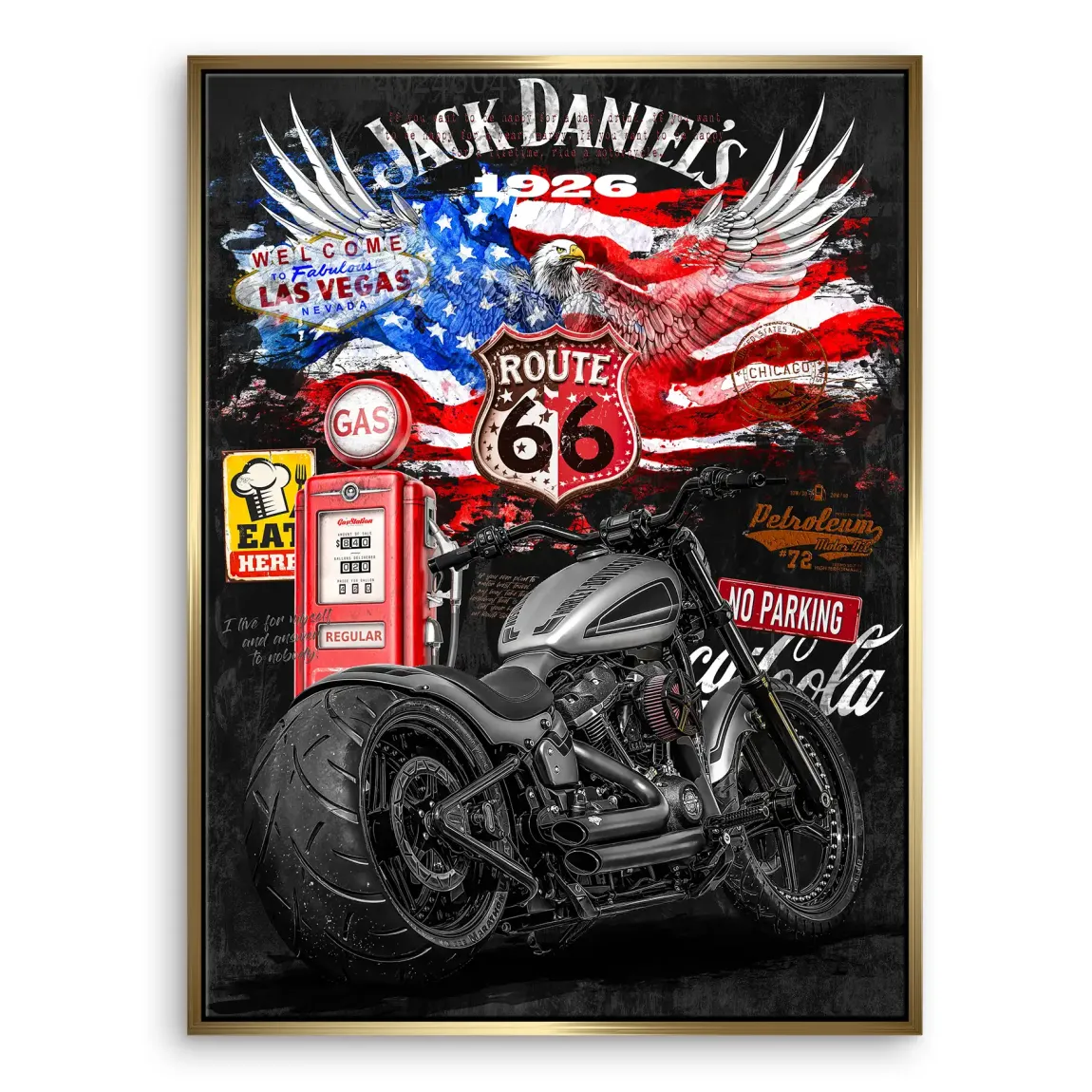 Harley Freedom Pop Art Leinwand Bild