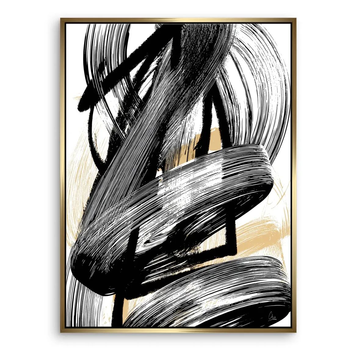 Black Motion Abstrakt Leinwand Bild