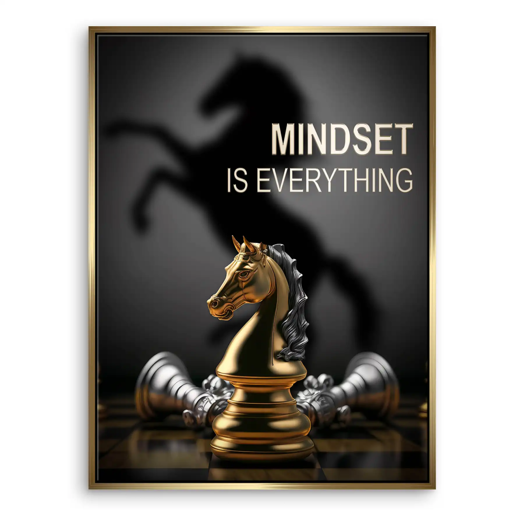 Motivation Schachfigur Springer Leinwand Bild INGALERIE