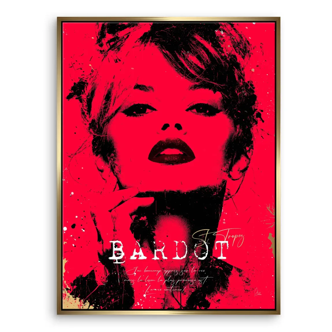 Brigitte Bardot Red Art Leinwand Bild