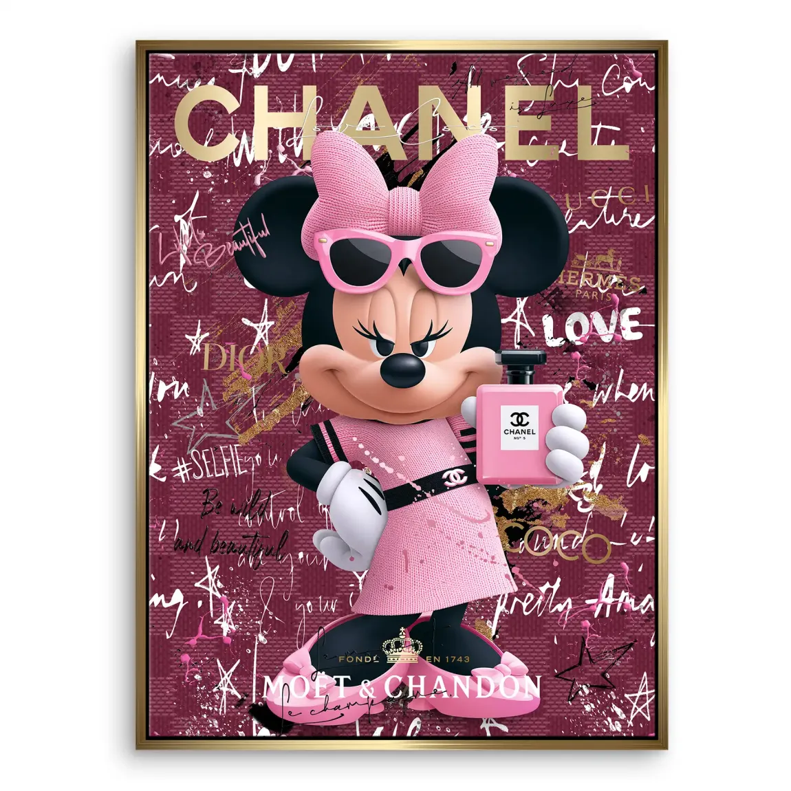 Minnie Maus Glam Chanel Leinwand Bild