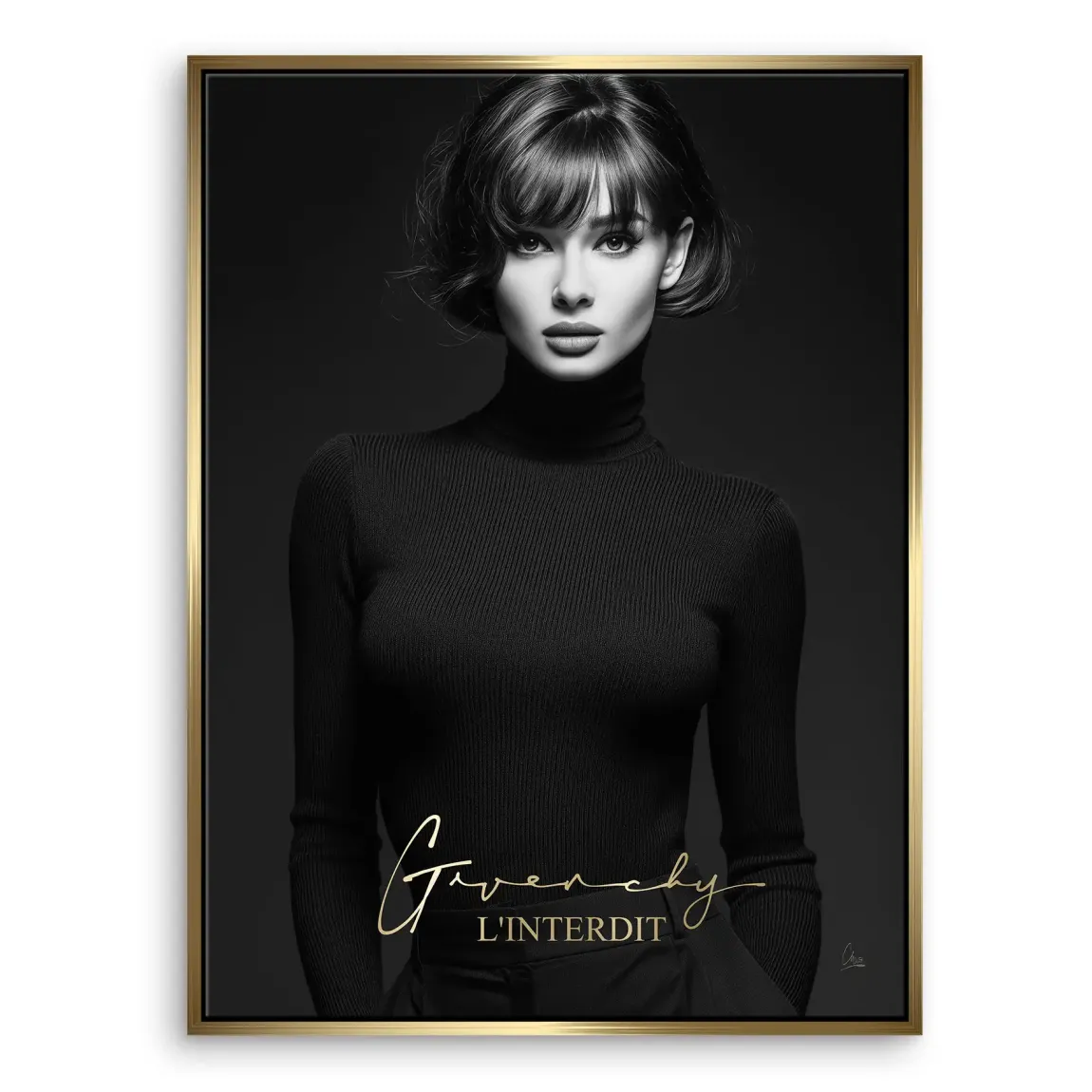 Audrey Givenchy Noir Leinwand Bild