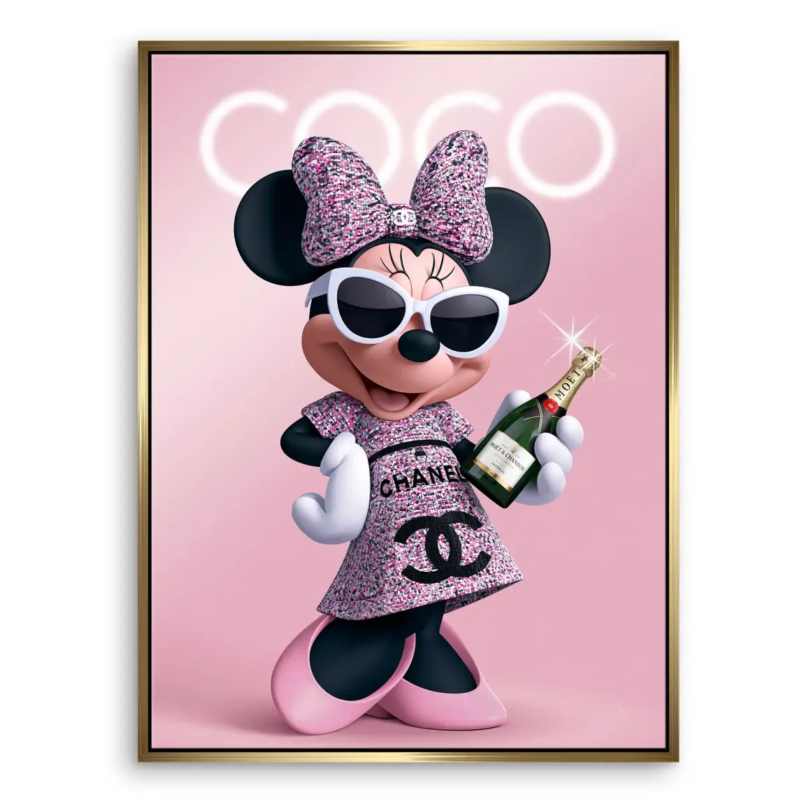 Minnie Maus Moet Leinwand Bild
