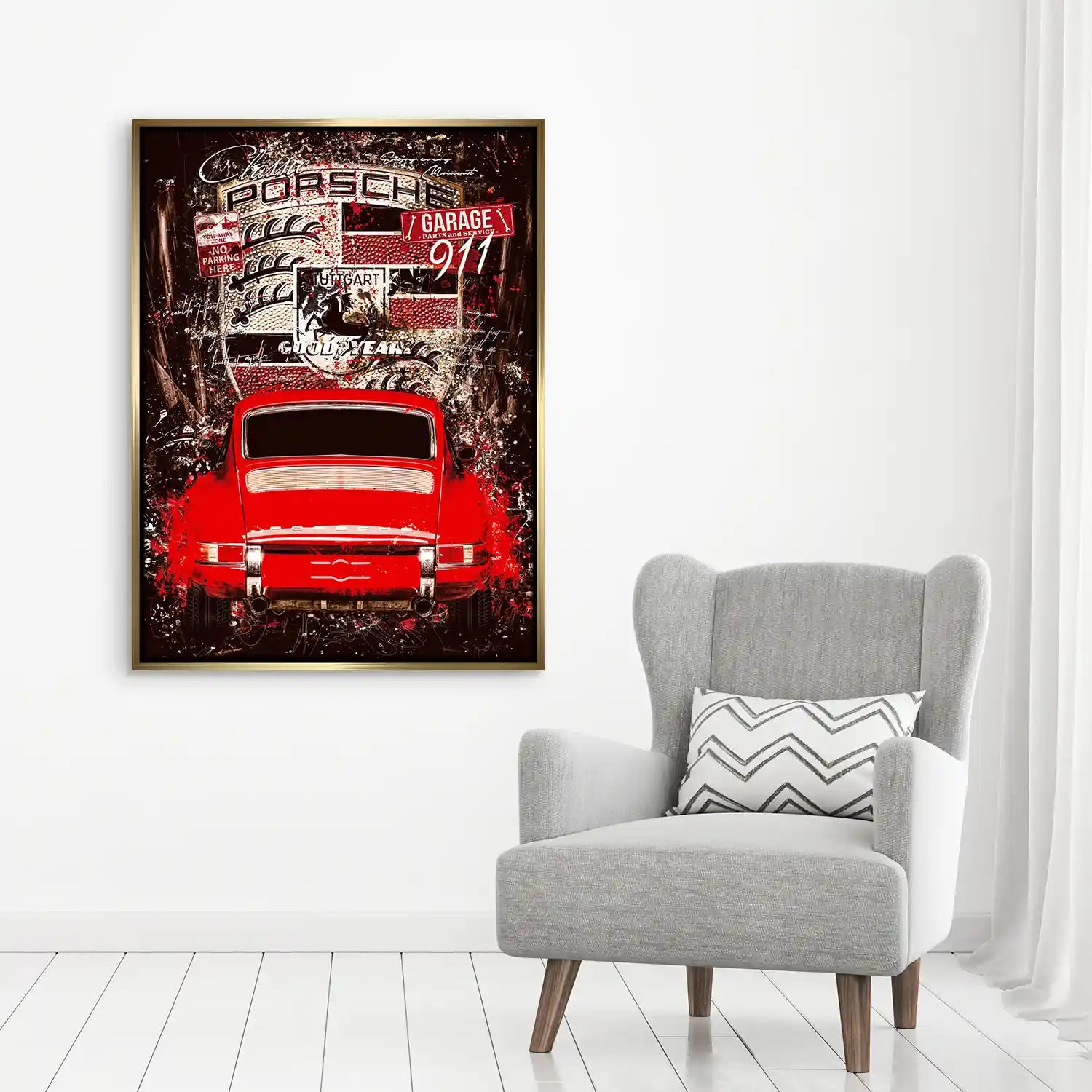 Porsche 911 Retro Style Leinwandbild INGALERIE