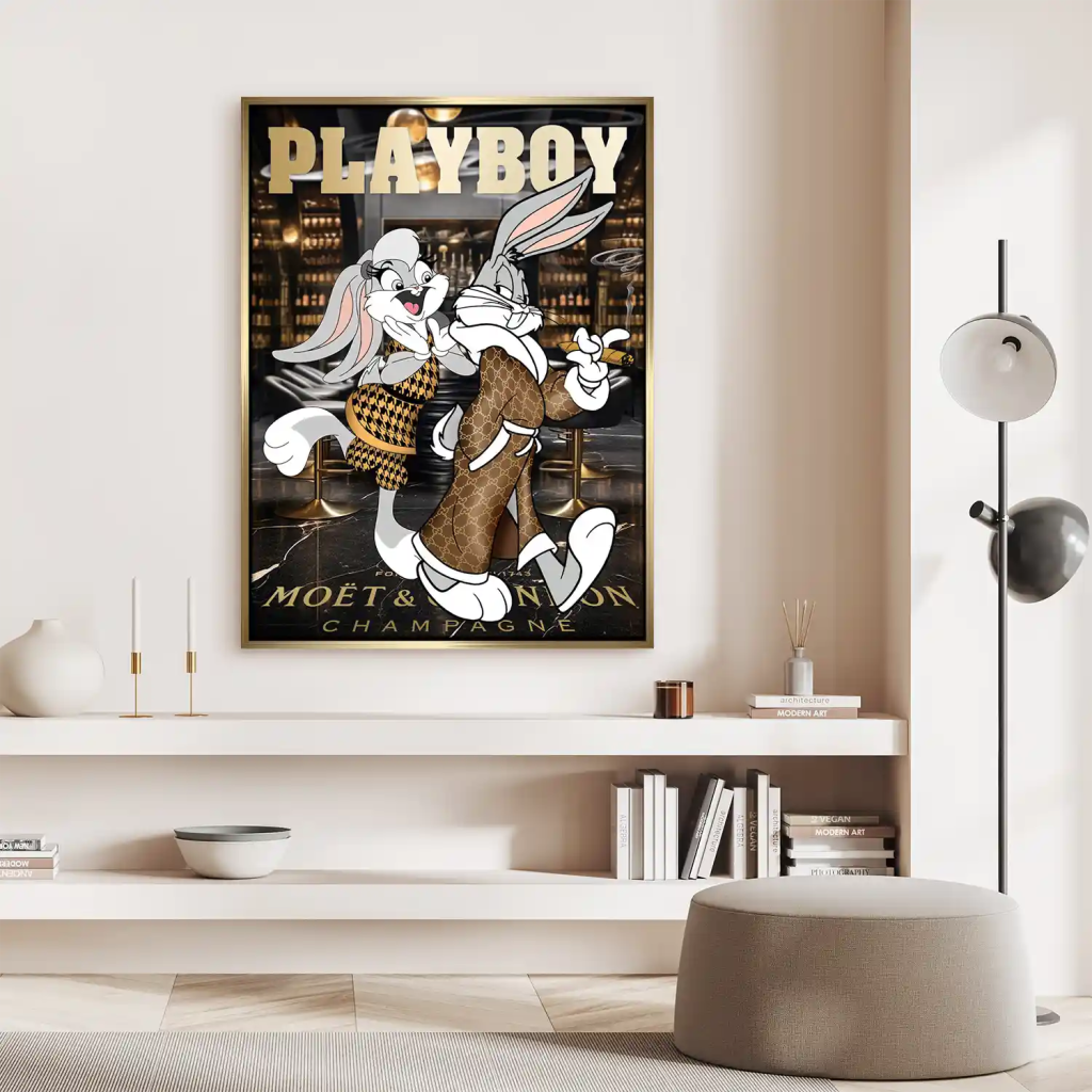 Mr. Bunny Playboy Style Leinwand Bild INGALERIE