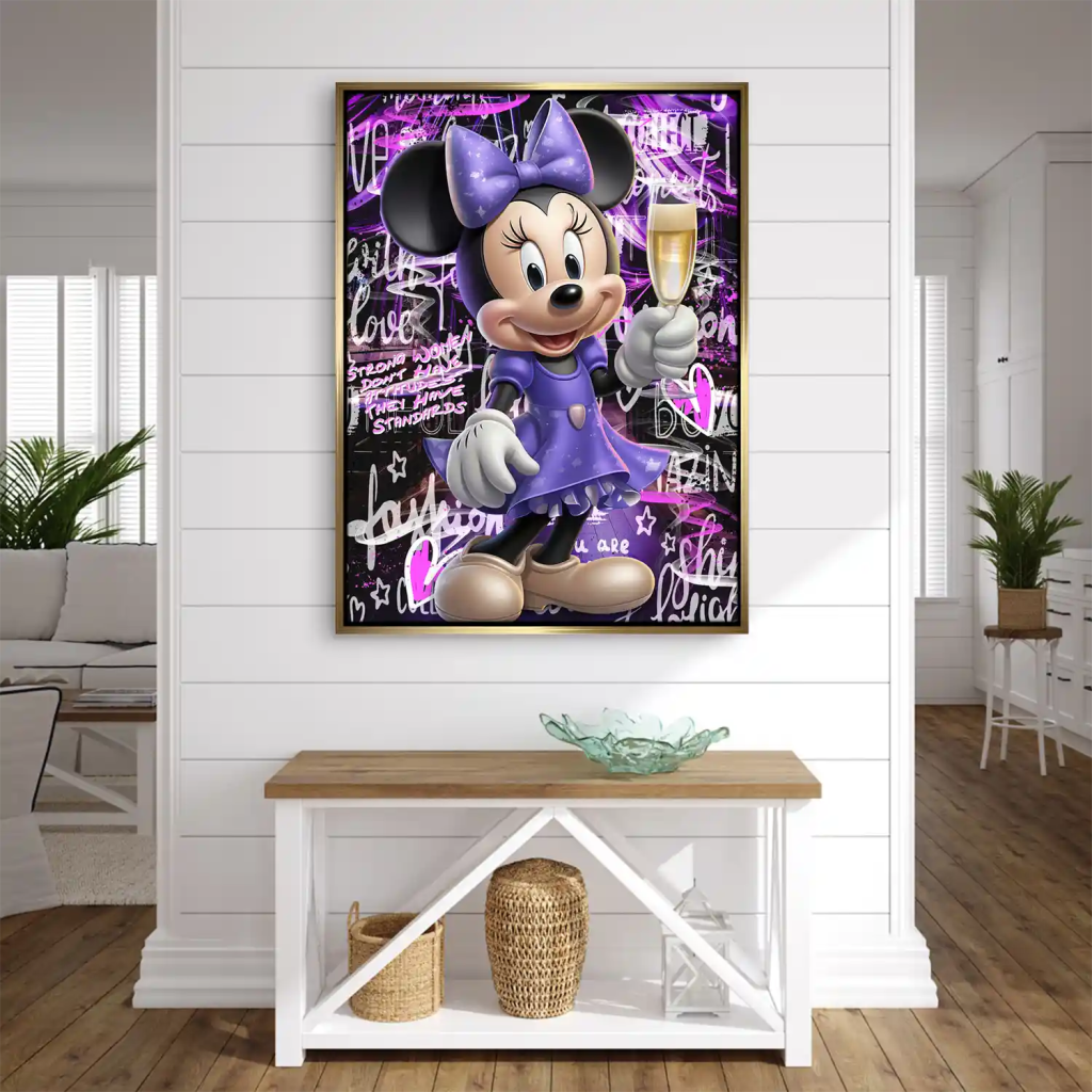 Minnie Maus Champagner Pop Art Leinwand Bild INGALERIE