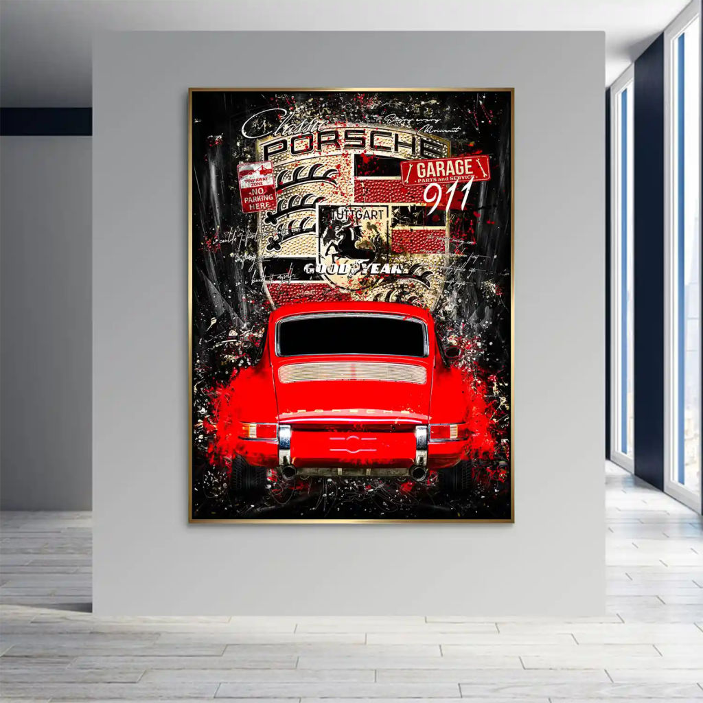 Porsche 911 Pop Art Style Leinwand Bild INGALERIE