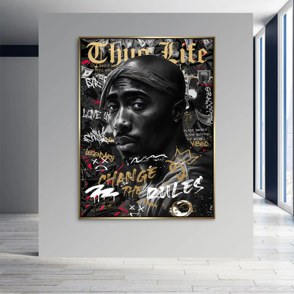 Pop Art Tupac Thug Life Leinwand Bild INGALERIE