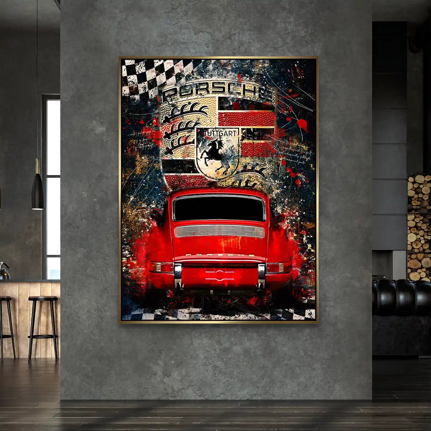 Porsche 911 Abstrakt Style Leinwandbild INGALERIE