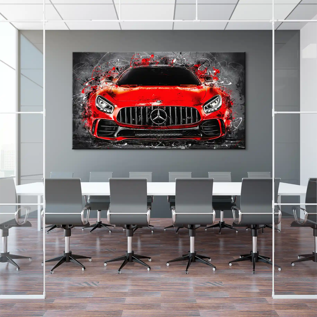 Mercedes AMG GT Abstrakt Rot Leinwand Bild INGALERIE