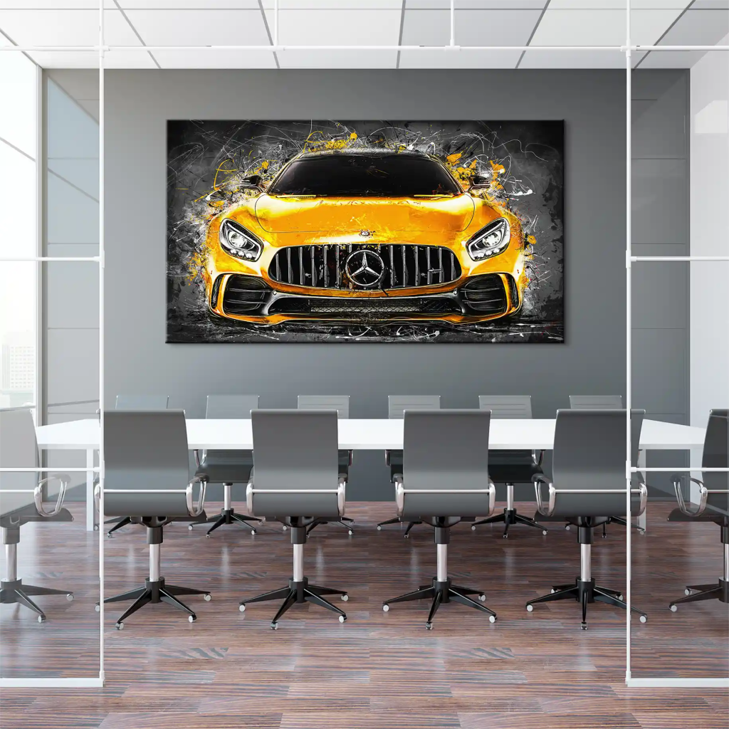 Mercedes AMG GT Yellow Style Style Leinwand Bild INGALERIE