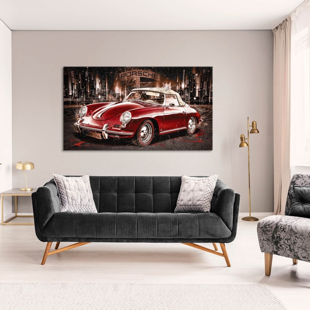 Porsche 356 Retro Leinwand Bild INGALERIE