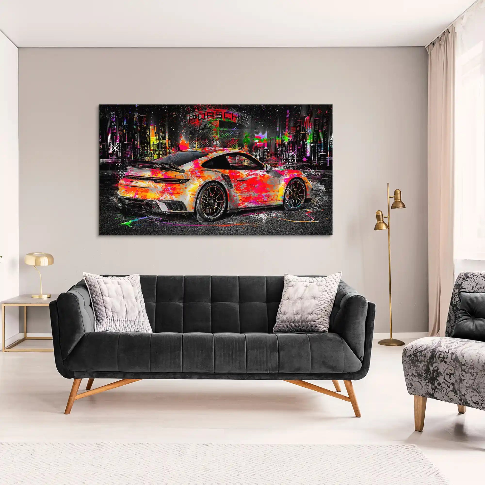 Porsche 911 Turbo Pop Art Style Leinwand Bild INGALERIE