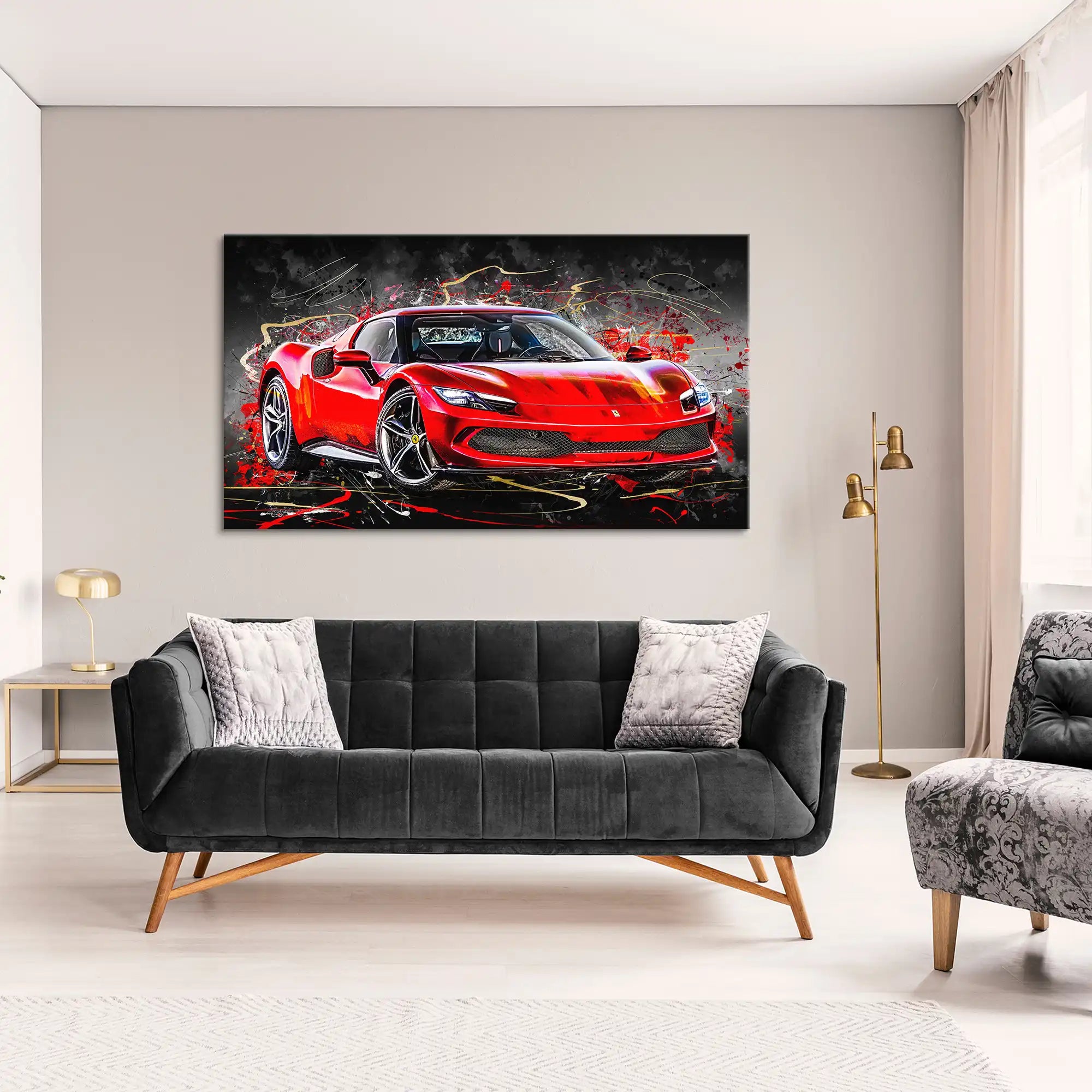 Ferrari 296 Abstrakt Leinwand Bild INGALERiE