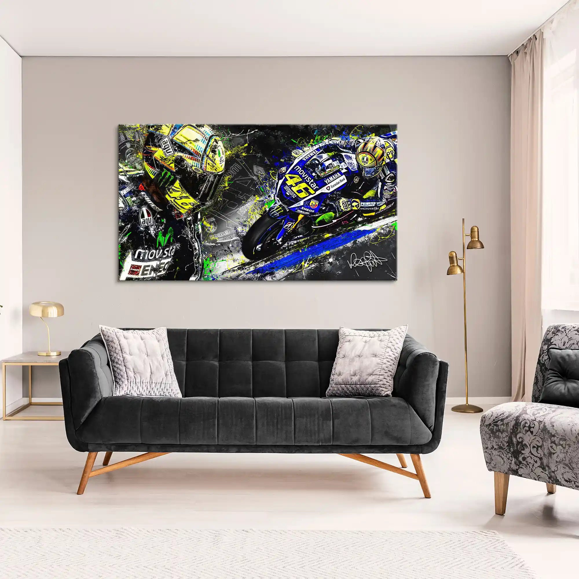 Rossi Yamaha Art Leinwand Bild INGALERiE