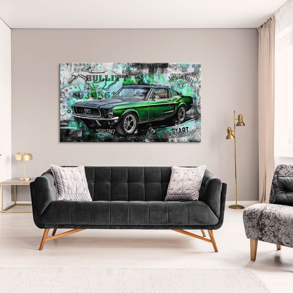 Ford Mustang Bullitt Style Leinwand Bild INGALERIE