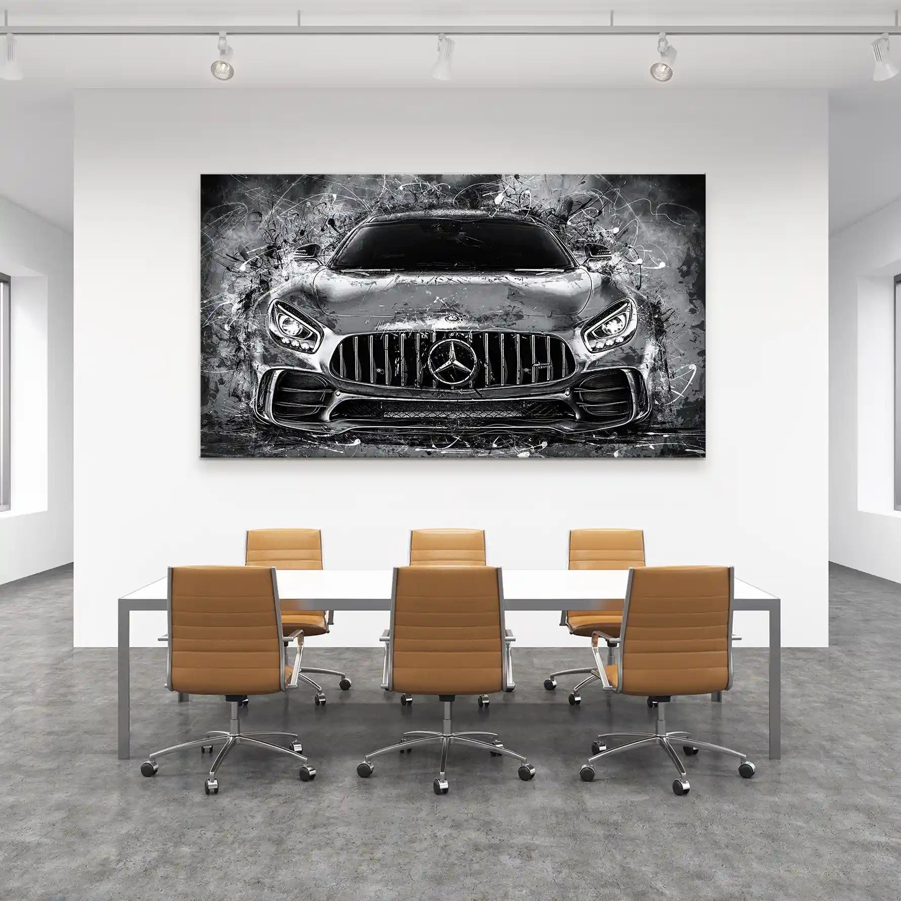 Mercedes AMG GT Silver Style Leinwand Bild INGALERIE