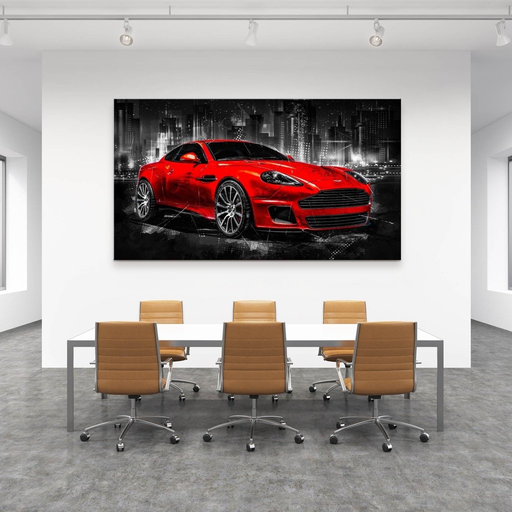 Aston Martin Abstrakt Red Style Leinwand Bild INGALERIE