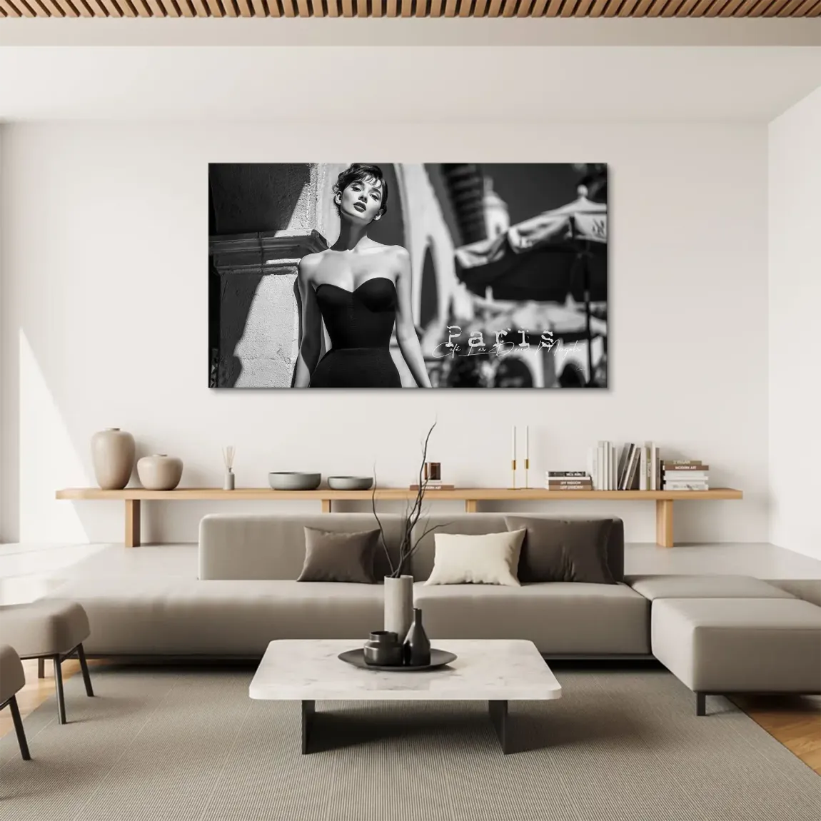 Audrey Hepburn Paris Cafe Leinwand Bild