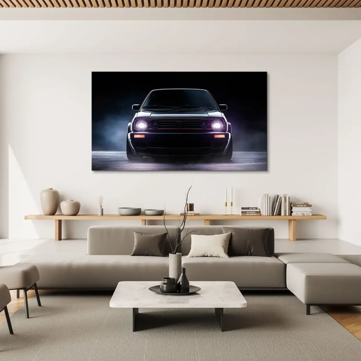 VW Golf Old School Leinwand Bild