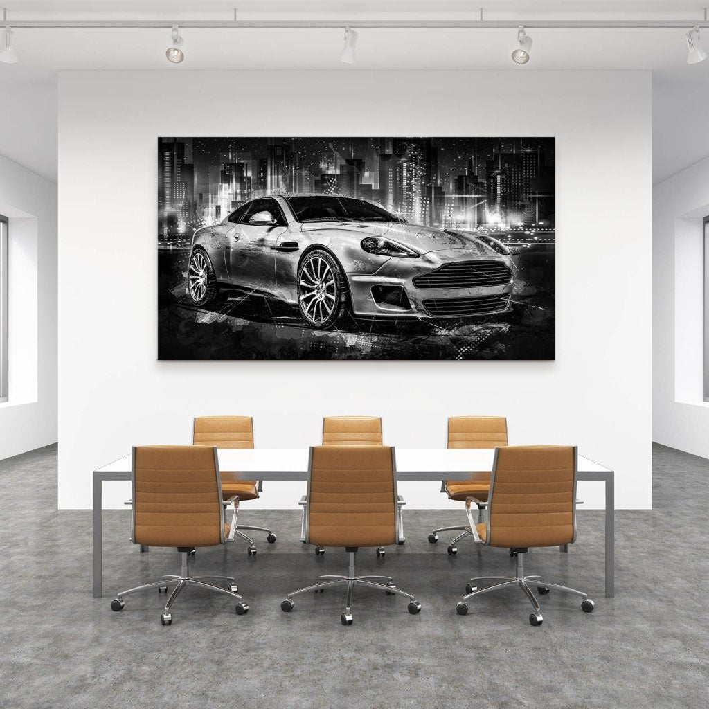 Aston Martin Abstrakt Dark Style Leinwand Bild INGALERIE