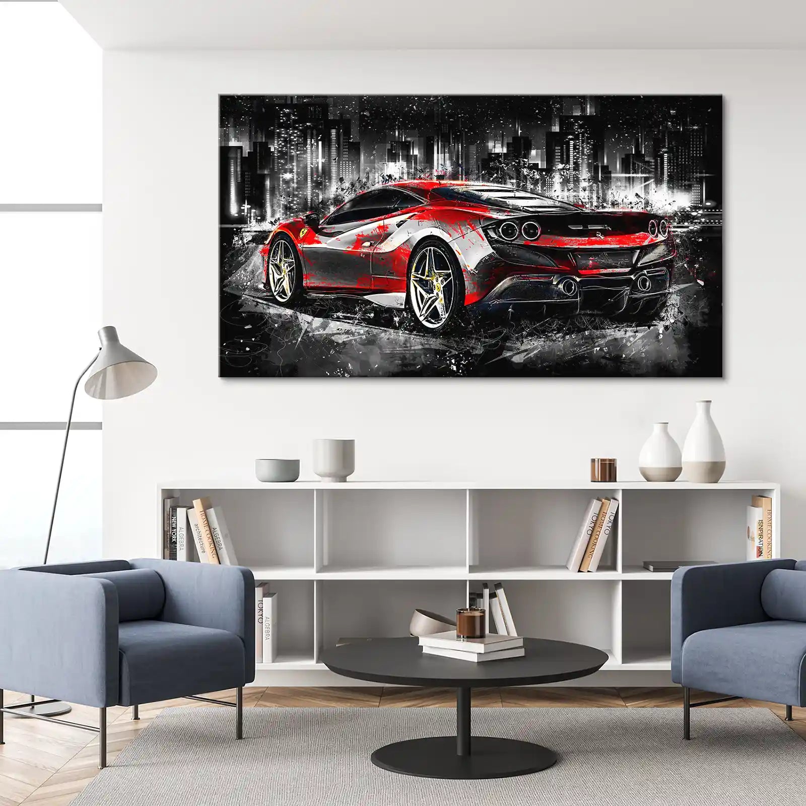 Ferrari F8 Abstrakt Style Leinwand Bild INGALERIE