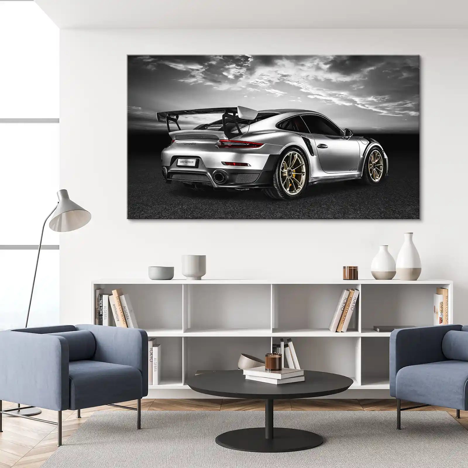 Porsche GT2 RS Sunset City Style Leinwand Bild INGALERIE