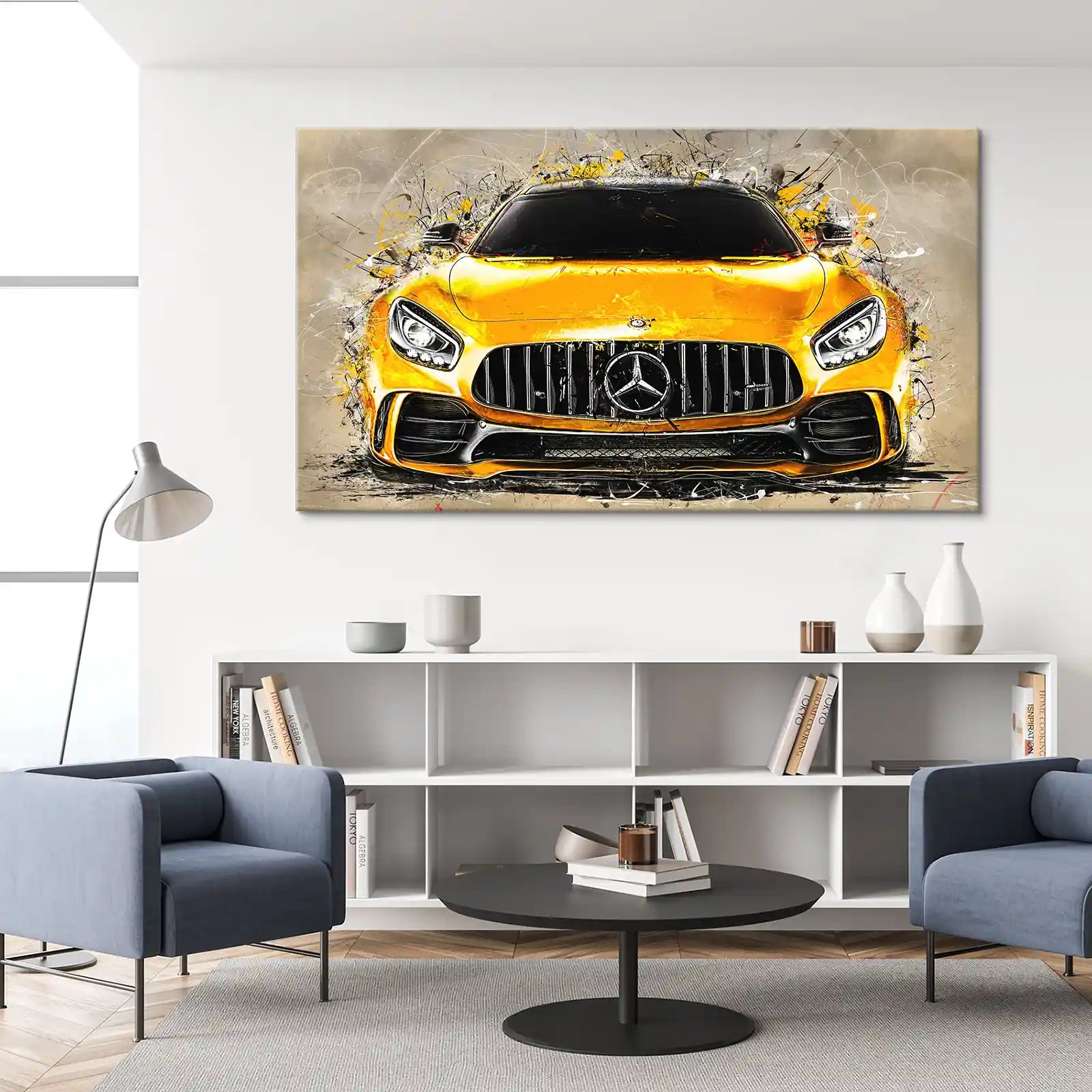 Mercedes AMG GT Retro Style Style Leinwand Bild INGALERIE