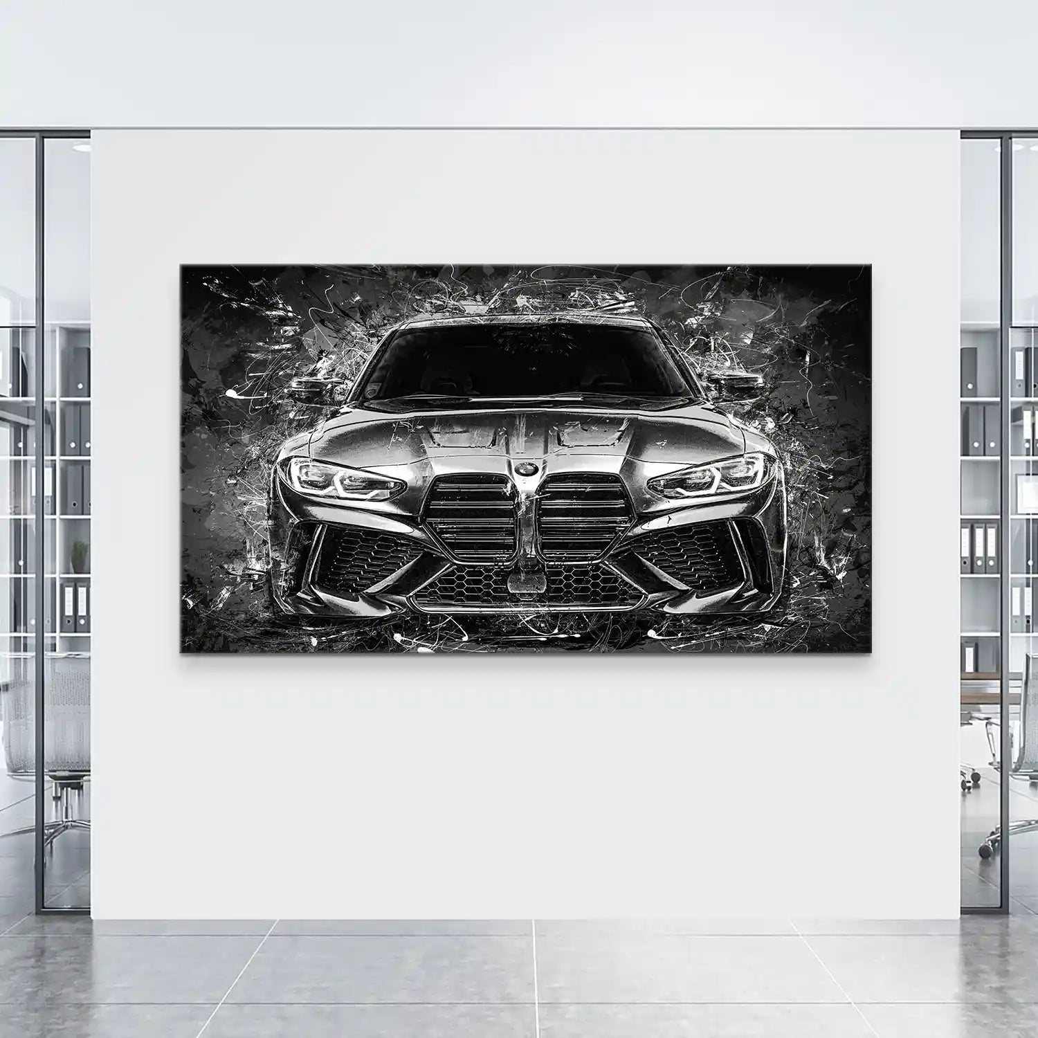 BMW M4 Abstrakt Black Style Leinwand Bild INGALERIE