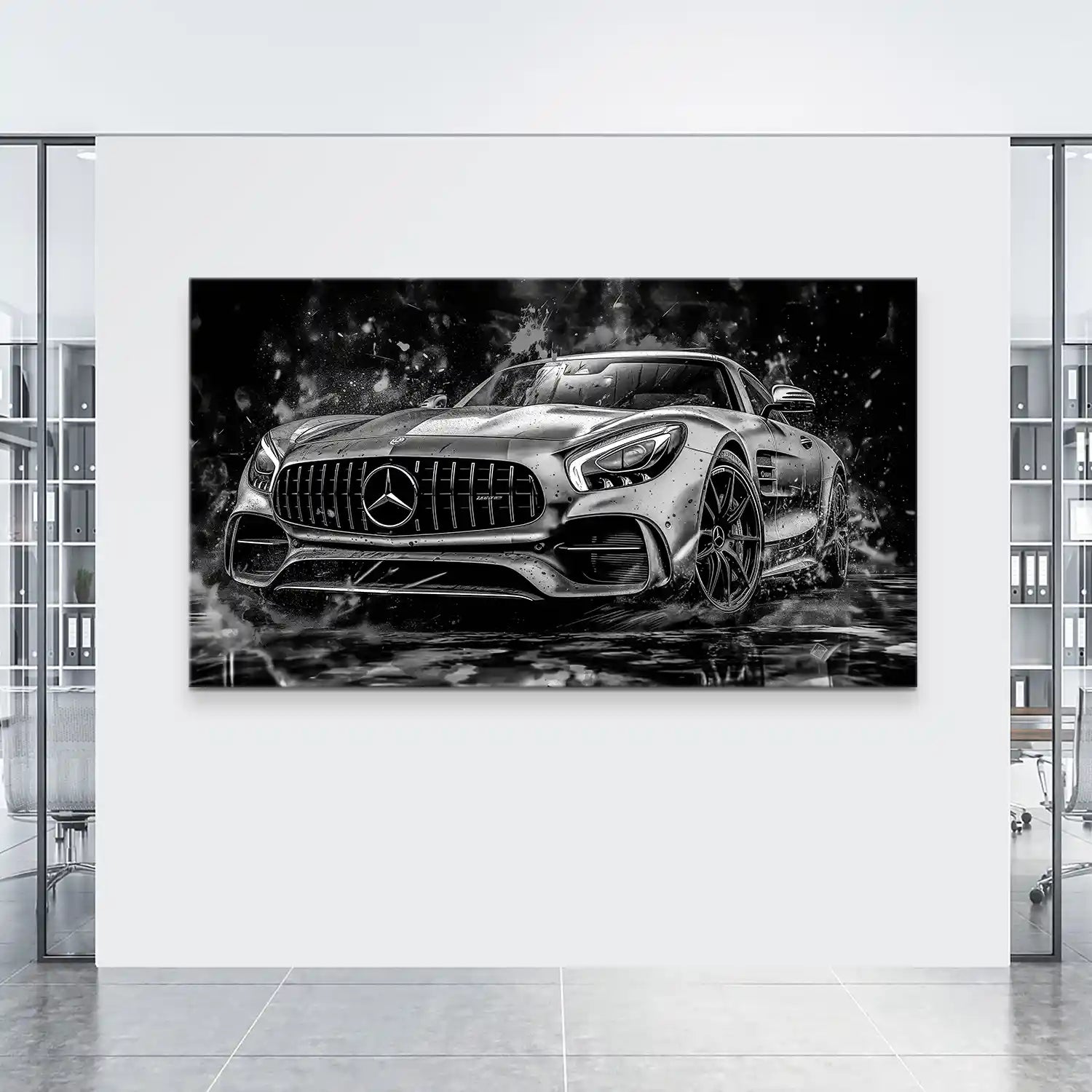 Mercedes AMG GT Dark Style Leinwand Bild INGALERIE