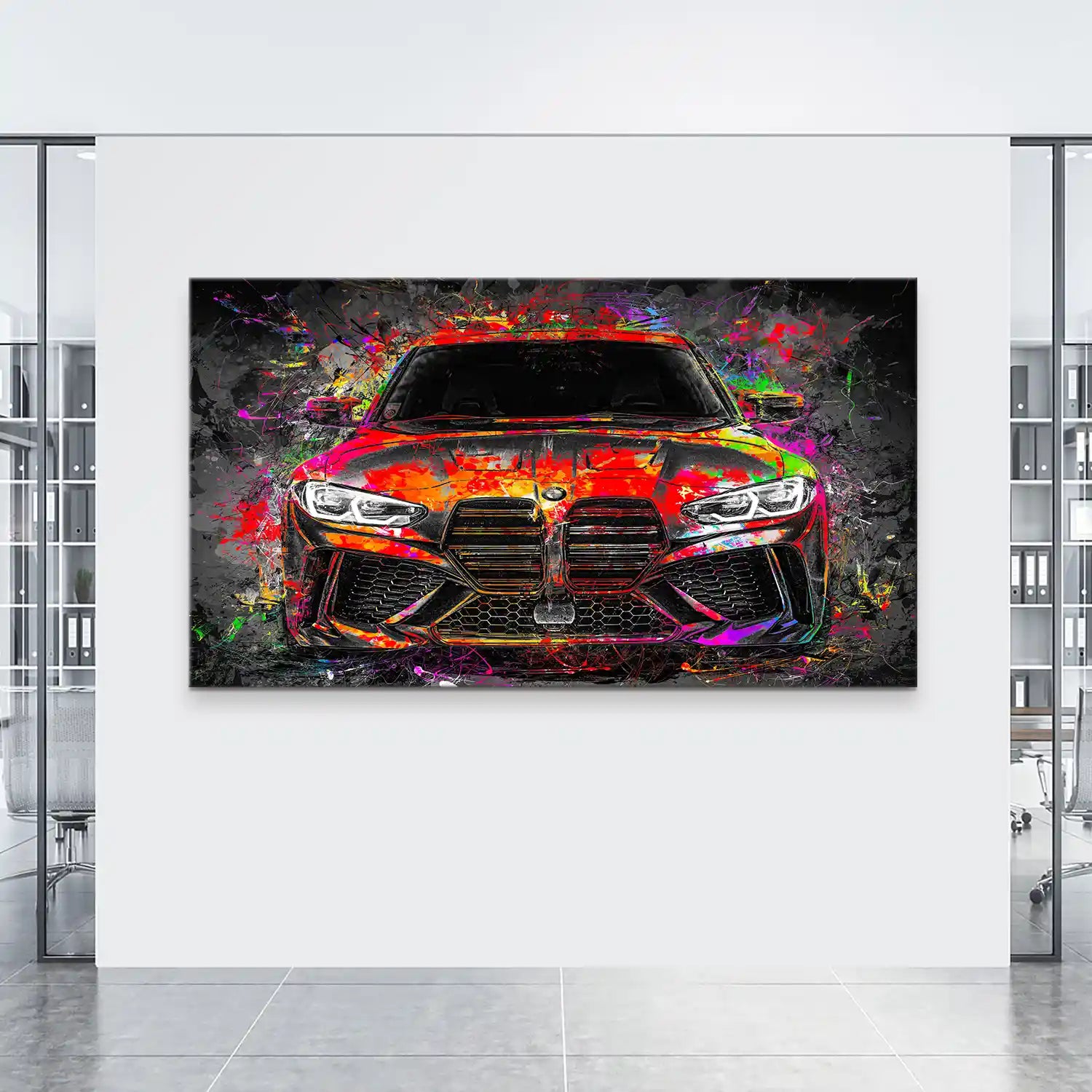 BMW M4 Pop Art Style Leinwand Bild INGALERIE