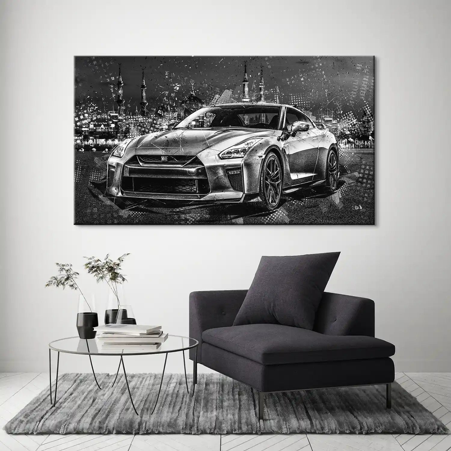 Nissan GT-R Abstrakt Style Leinwand Bild INGALERIE