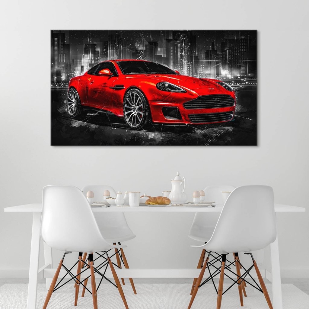 Aston Martin Abstrakt Red Style Leinwand Bild INGALERIE