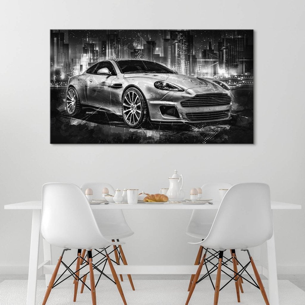 Aston Martin Abstrakt Dark Style Leinwand Bild INGALERIE