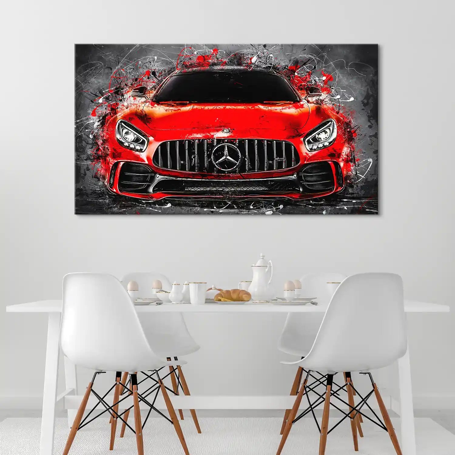 Mercedes AMG GT Abstrakt Rot Leinwand Bild INGALERIE