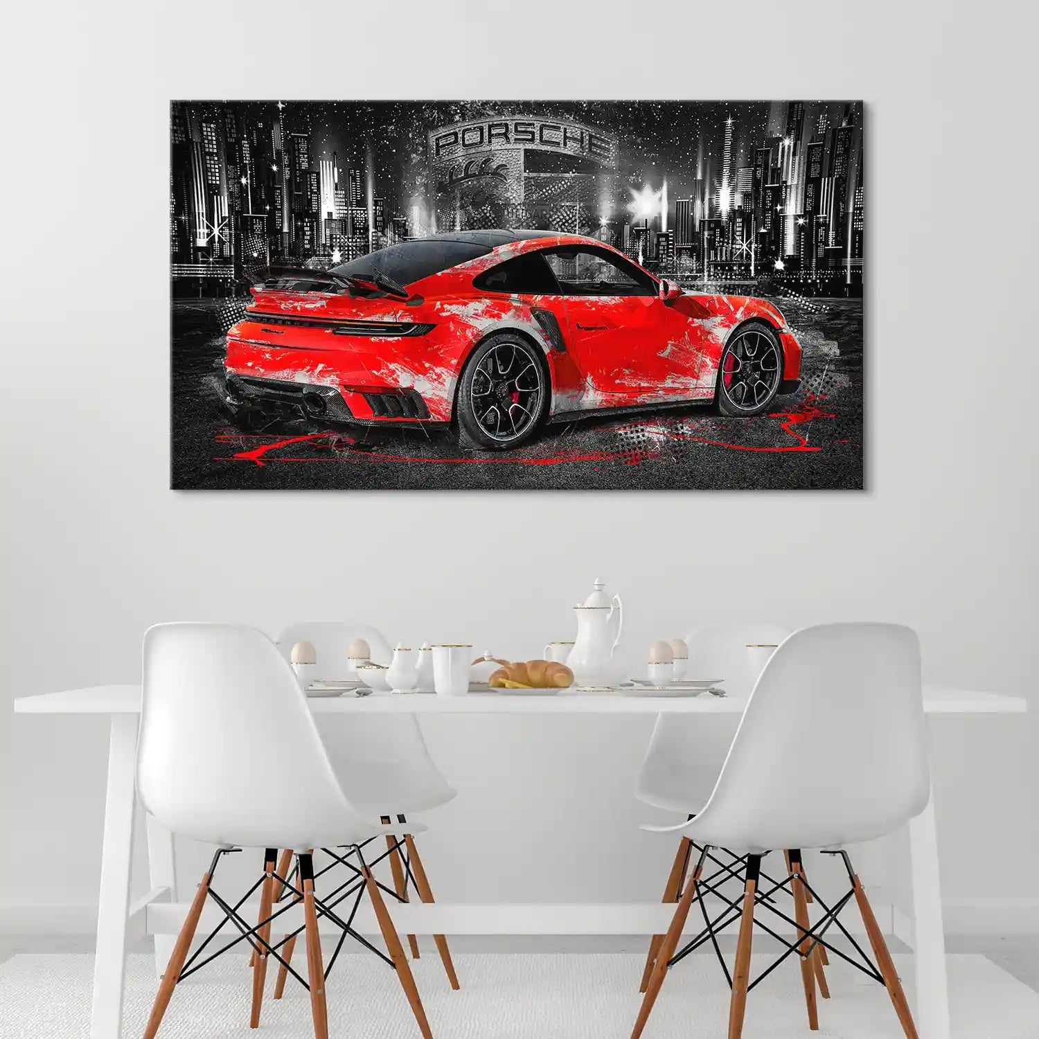 Porsche 911 Turbo Abstrakt Style Leinwand Bild INGALERIE