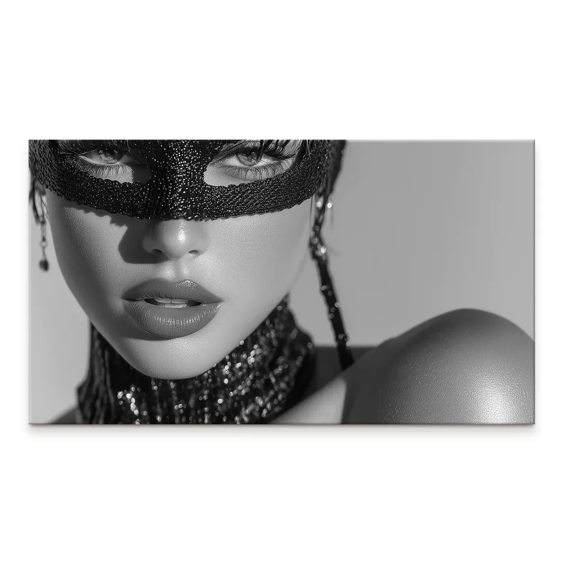 Masked Beauty Noir Art Leinwand Bild